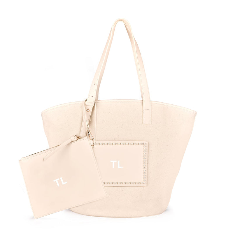 Pearl Ecru Resort Bucket Bag