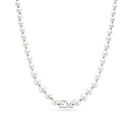Lunar Pearl Initial Choker (Silver)