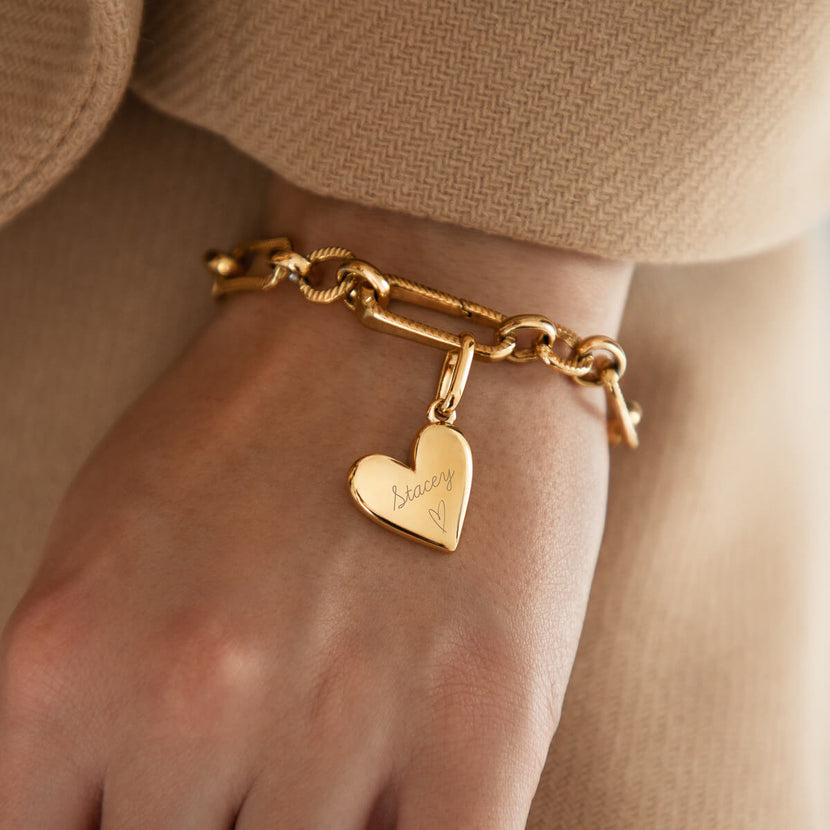 Large Heart Pebble Pendant (Gold) - test functionality