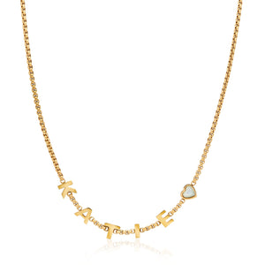Box Chain Custom Name Necklace (Gold)