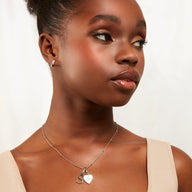 Personalised Initial & Birthstone Necklace (Silver)