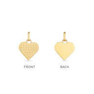 Custom Calendar & Fingerprint Heart Necklace (Gold)