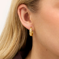 Quilted Hoop Earrings (Gold)