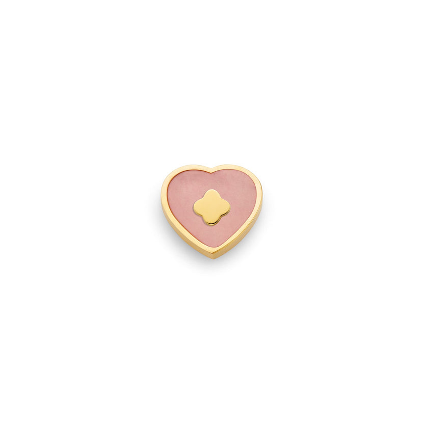 Rose Quartz Clover Charms (Gold) - Clover