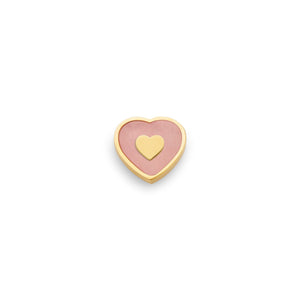 Rose Quartz Heart Charms (Gold) - Heart