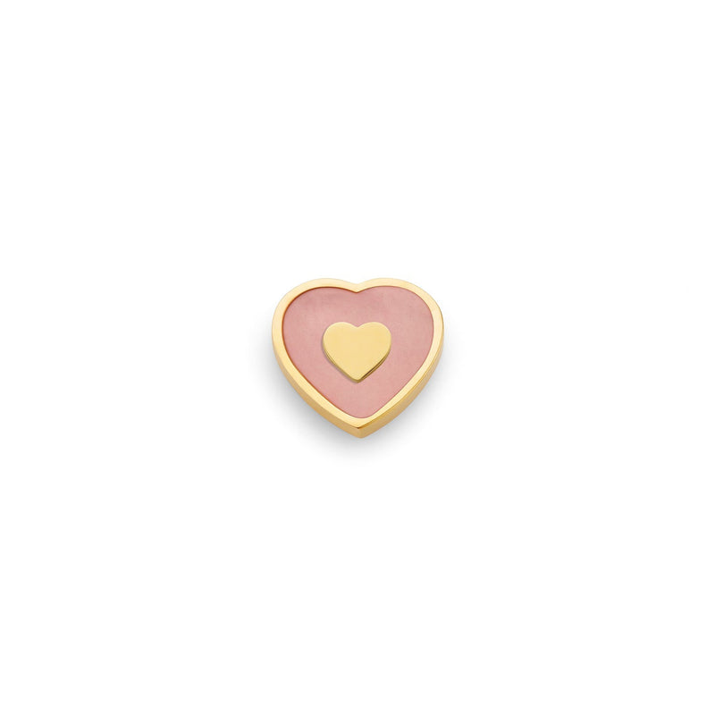 Rose Quartz Heart Charms (Gold) - Heart
