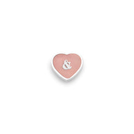 Rose Quartz Heart Charms (Silver) - &