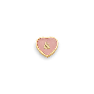 Rose Quartz Heart Charms (Gold) - &
