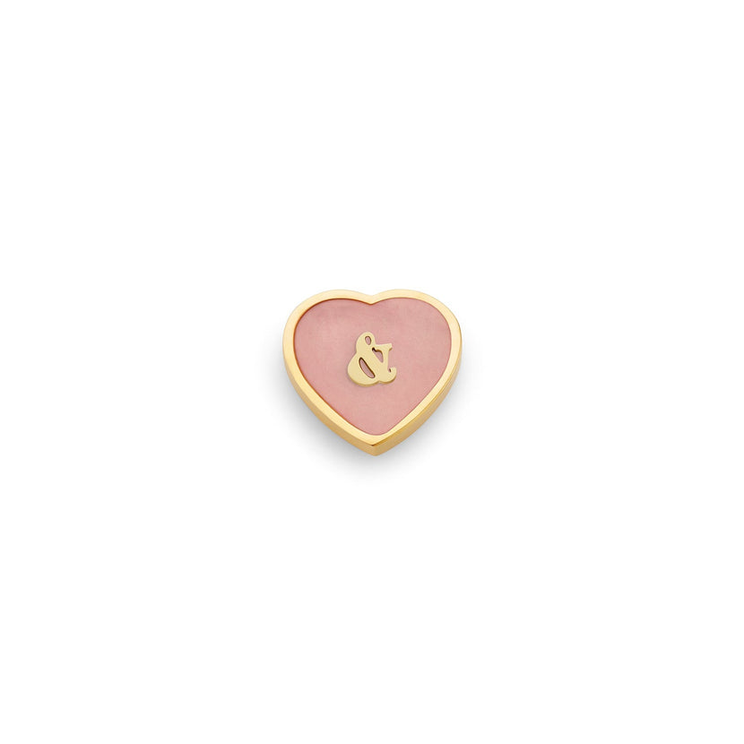 Rose Quartz Heart Charms (Gold) - &