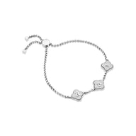 Molten Clover Custom Name Bracelet (Silver)