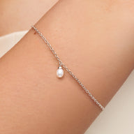 Fine Organic Pearl Bracelet Bridesmaid Gift Set (Silver)