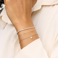 Fine Organic Pearl Bracelet Bridesmaid Gift Set (Silver)