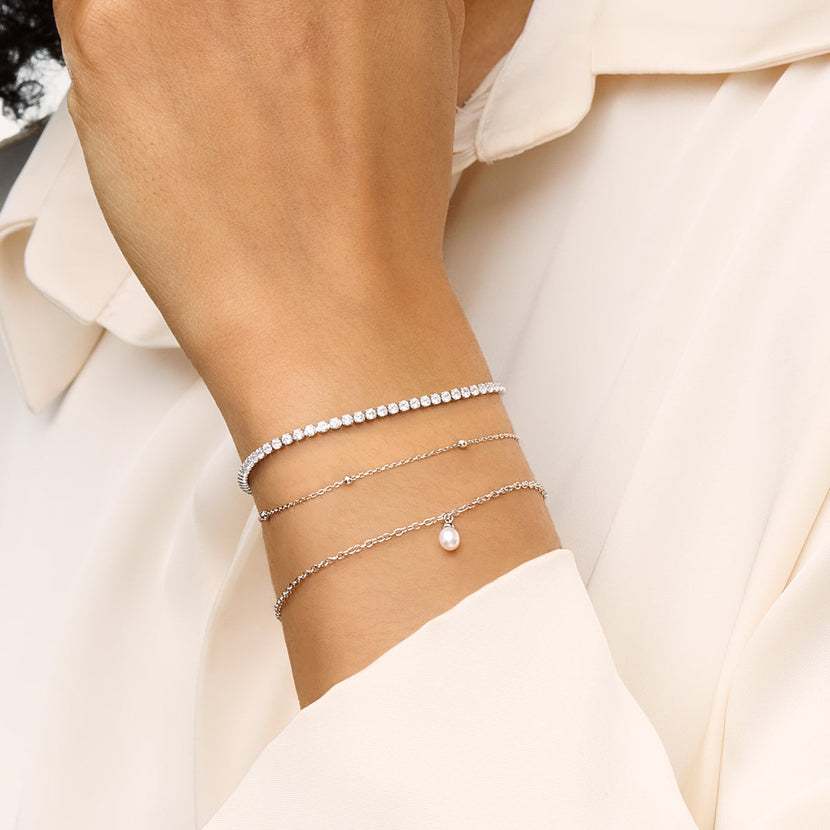 Fine Organic Pearl Bracelet (Silver)