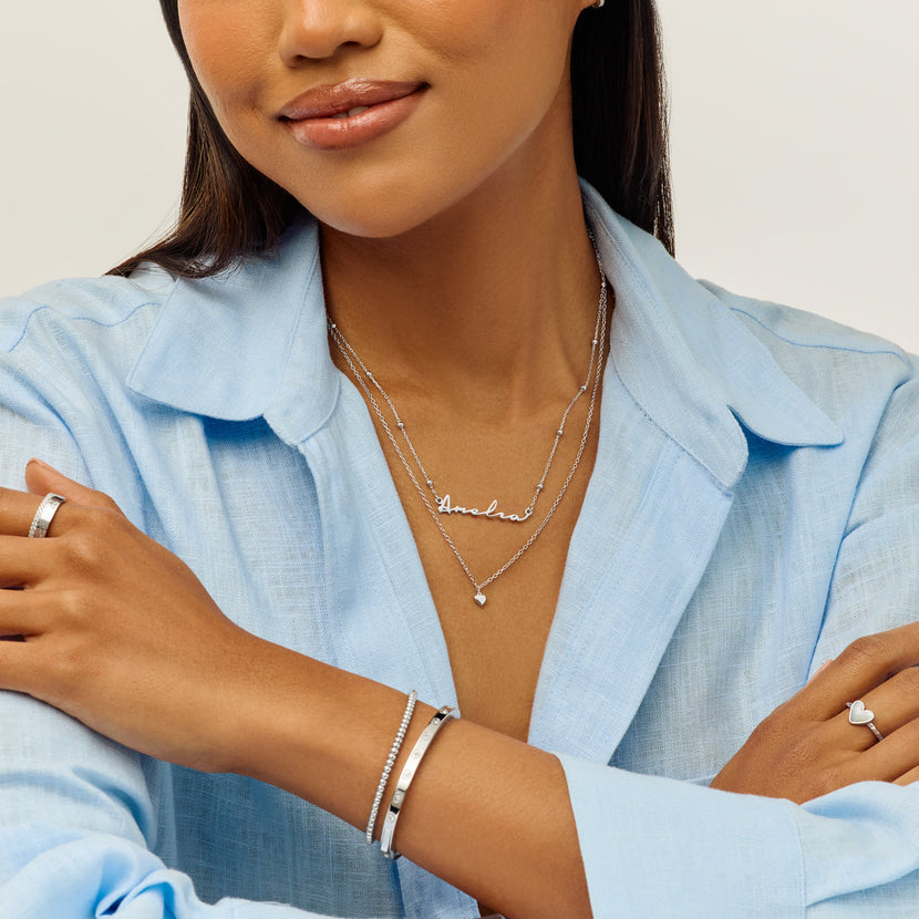 Fine Signature Name Necklace (Silver)