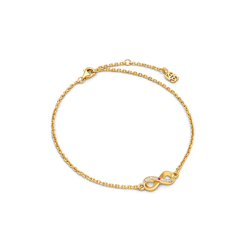 Birthstone Infinity Bracelet (Gold)