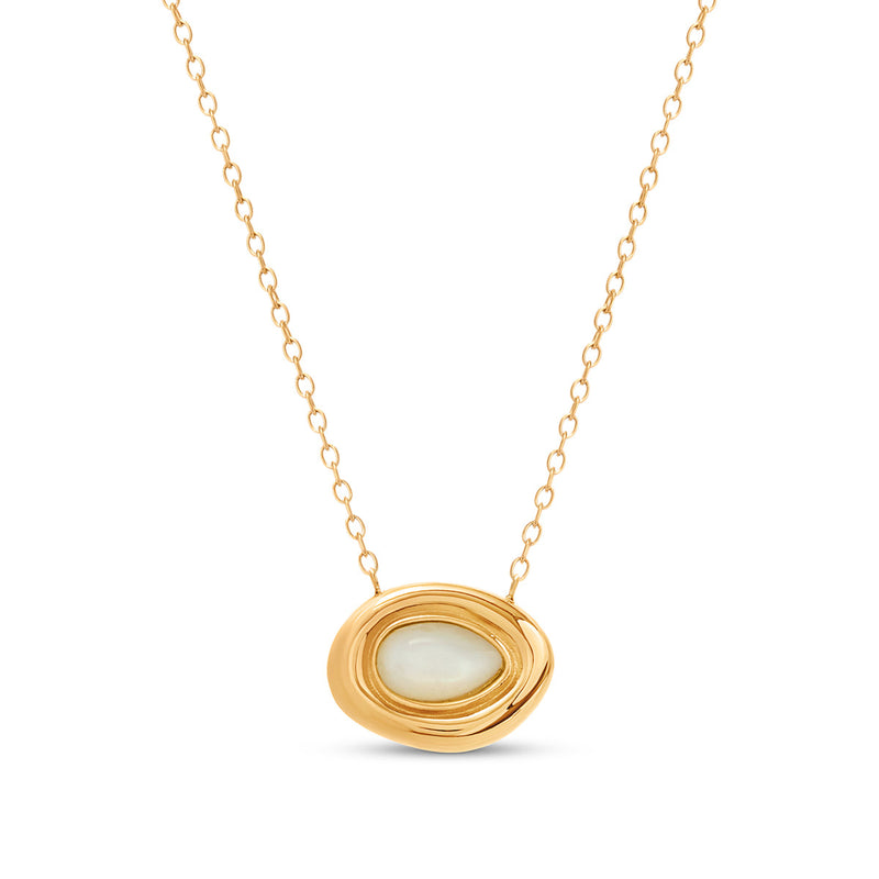 Pearl Molten Necklace (Gold)