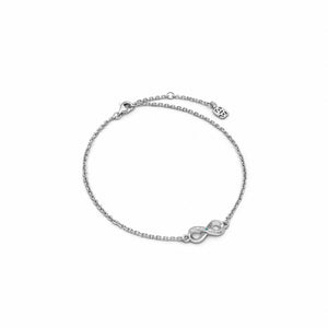 Aquamarine Stone Infinity Bracelet (Silver)