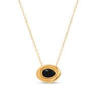 Black Onyx Molten Necklace (Gold)