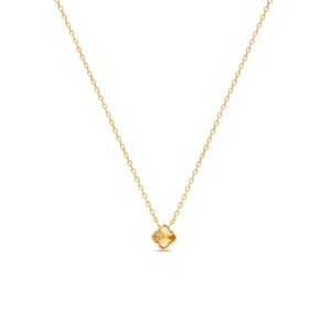 Fine Mini Fluted Clover Necklace (Gold)