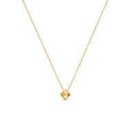 Fine Mini Fluted Clover Necklace (Gold)