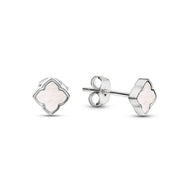 Fine Mini Pearl Clover Studs (Silver)