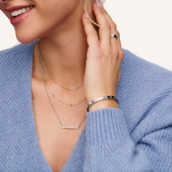 Crystal Cursive Name Necklace (Silver)