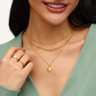 Heart Photo Locket Sphere Necklace (Gold) (JIM)