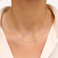 Fine Sphere Chain Necklace (Silver)