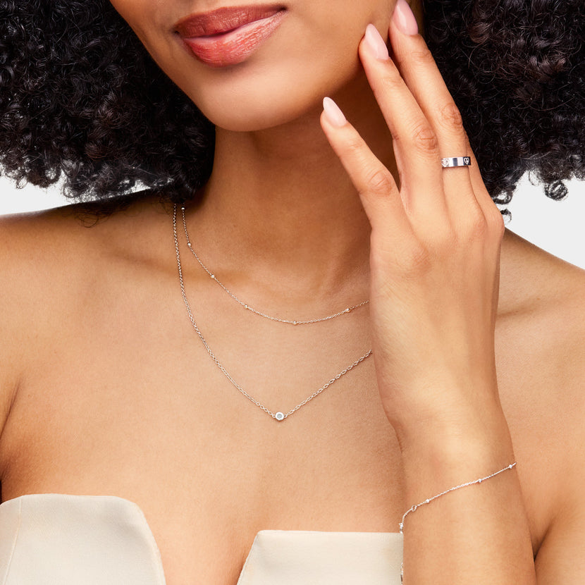 Fine Aquamarine Necklace (Silver)