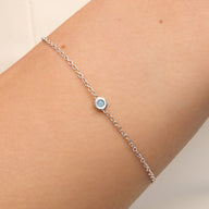 Fine Aquamarine Bracelet (Silver)