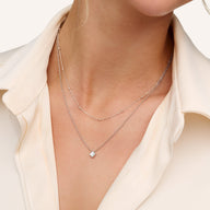 Mini Pearl Clover Necklace (Silver)