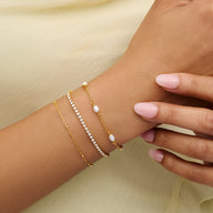 Multi Organic Pearl Bracelet (Gold)