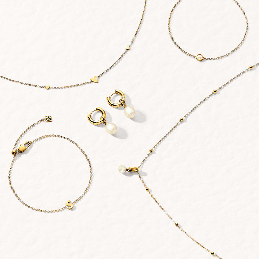 Mini Pearl Necklace (Gold)