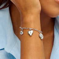 Custom Hanging Ocean Charm Bracelet (Silver)