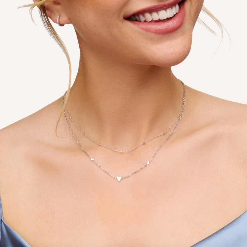 Mini Heart Necklace (Silver)