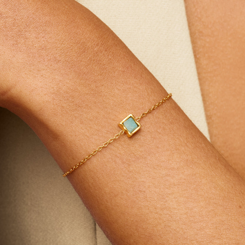 Amazonite Stone Little Luxe Bracelet (Gold)
