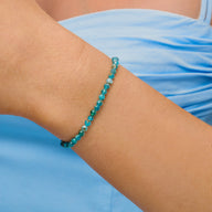 Blue Apatite Beaded Bracelet (Gold)