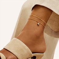 Amazonite Stone Anklet (Gold)