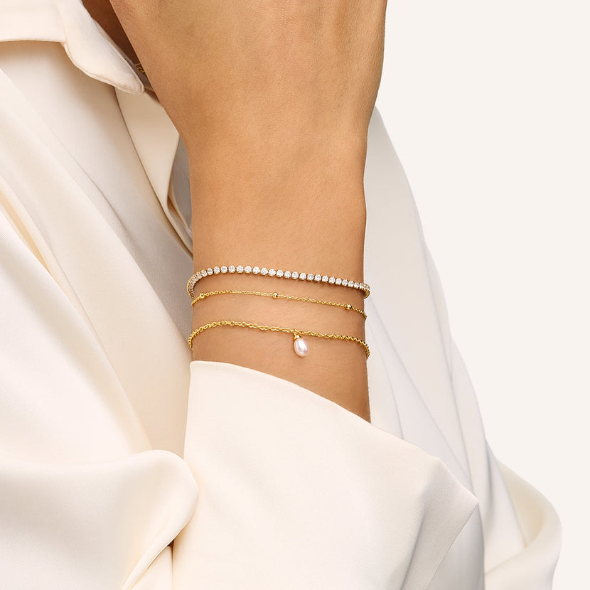 Fine Organic Pearl Bracelet (Gold)