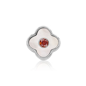 Pearl Clover Charms (Silver) - Birthstones