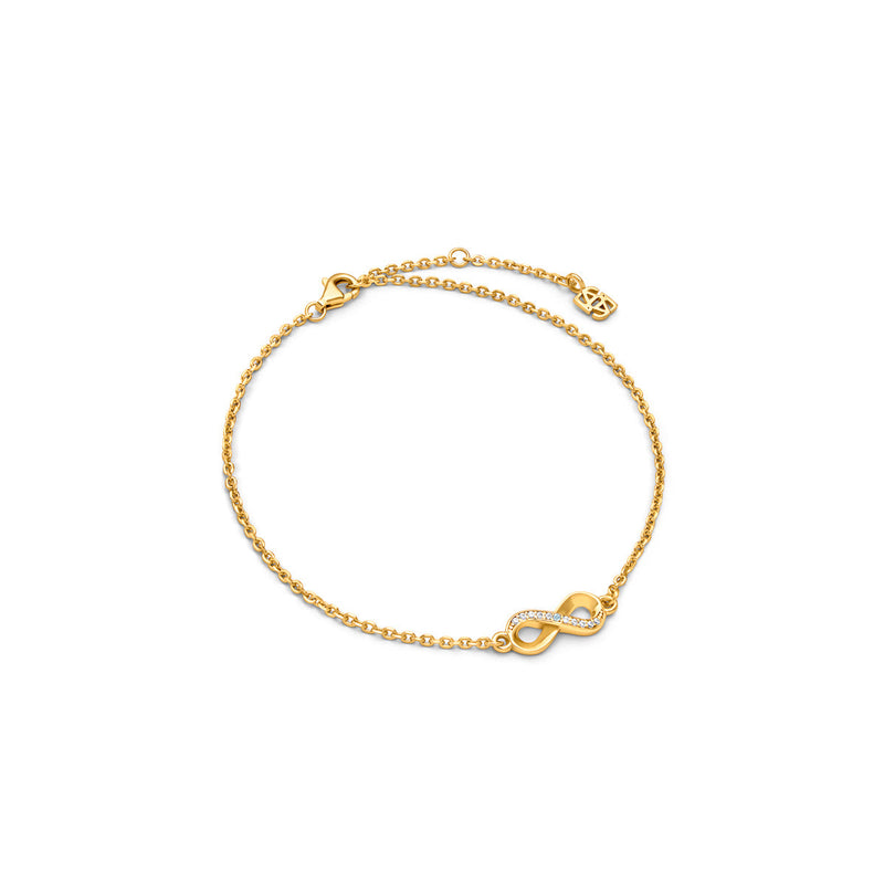 Aquamarine Stone Infinity Bracelet (Gold)