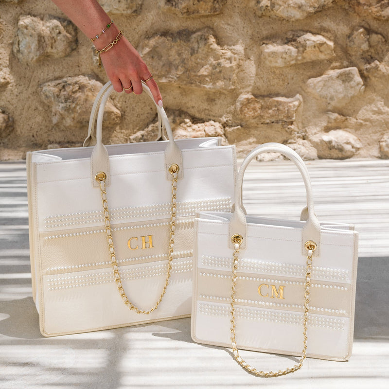Initial Pearl Canvas Resort Bag