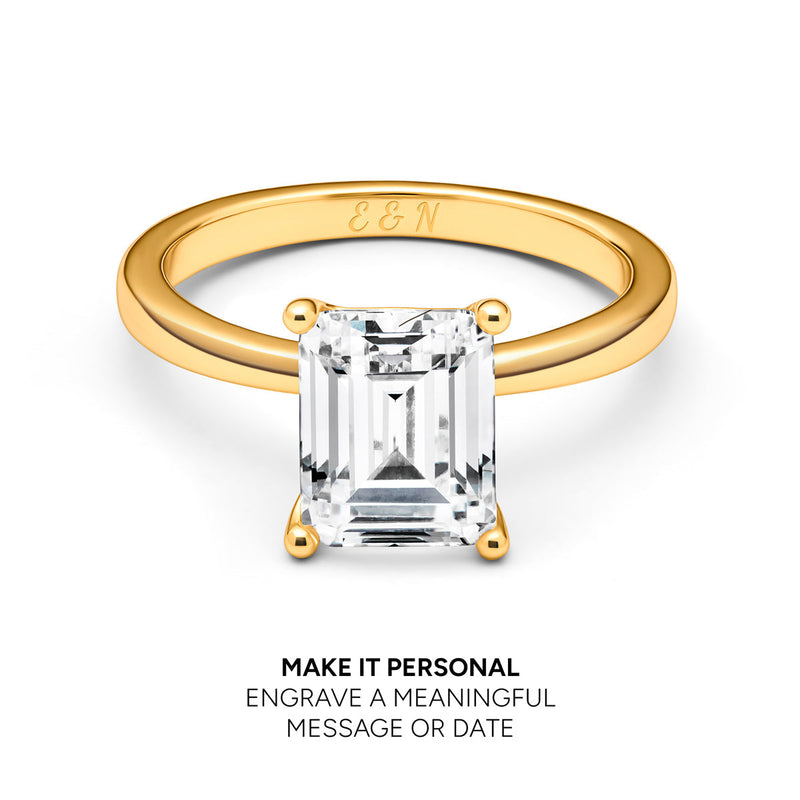 Emerald Cut Solitaire Ring 2ct (Gold)