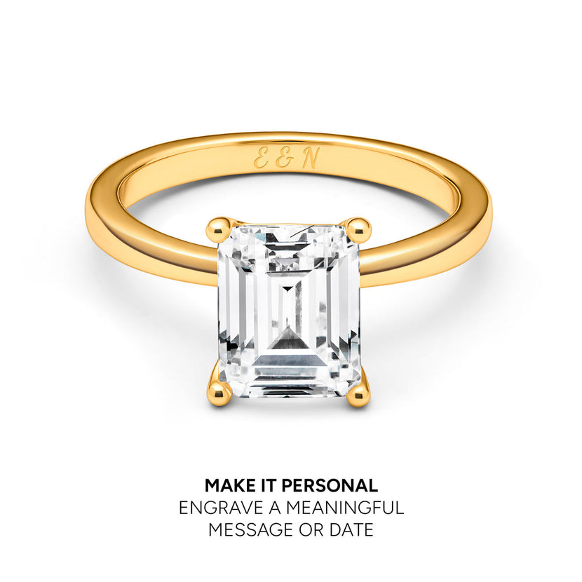 Emerald Cut Solitaire Ring 2ct (Gold)