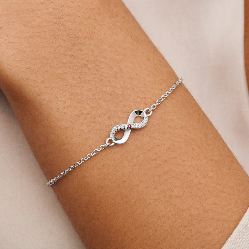 Birthstone Infinity Bracelet (Silver)