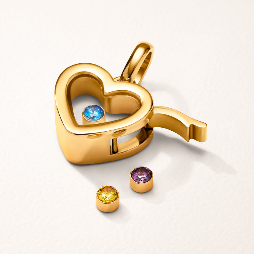 Floating Birthstone Charm (Gold)