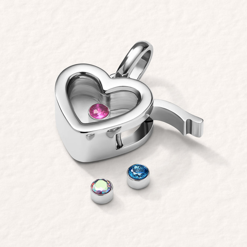 Floating Birthstone Charm (Silver)