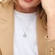 Floating Birthstone Locket Necklace (Silver)