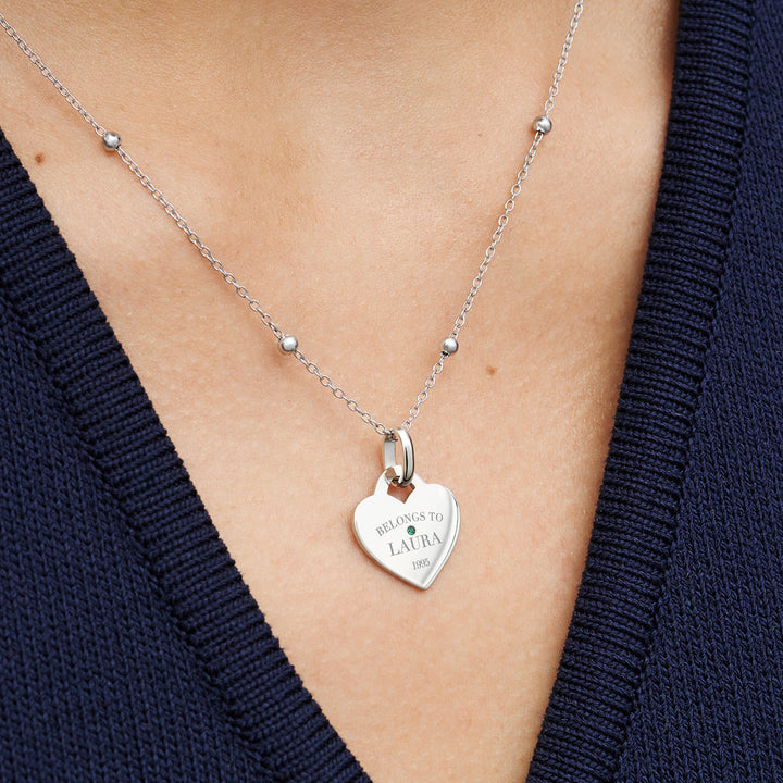 Mini Heart Token Necklace (Silver)