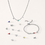 Made Mine Initials & Birthstone Bracelet (Silver)